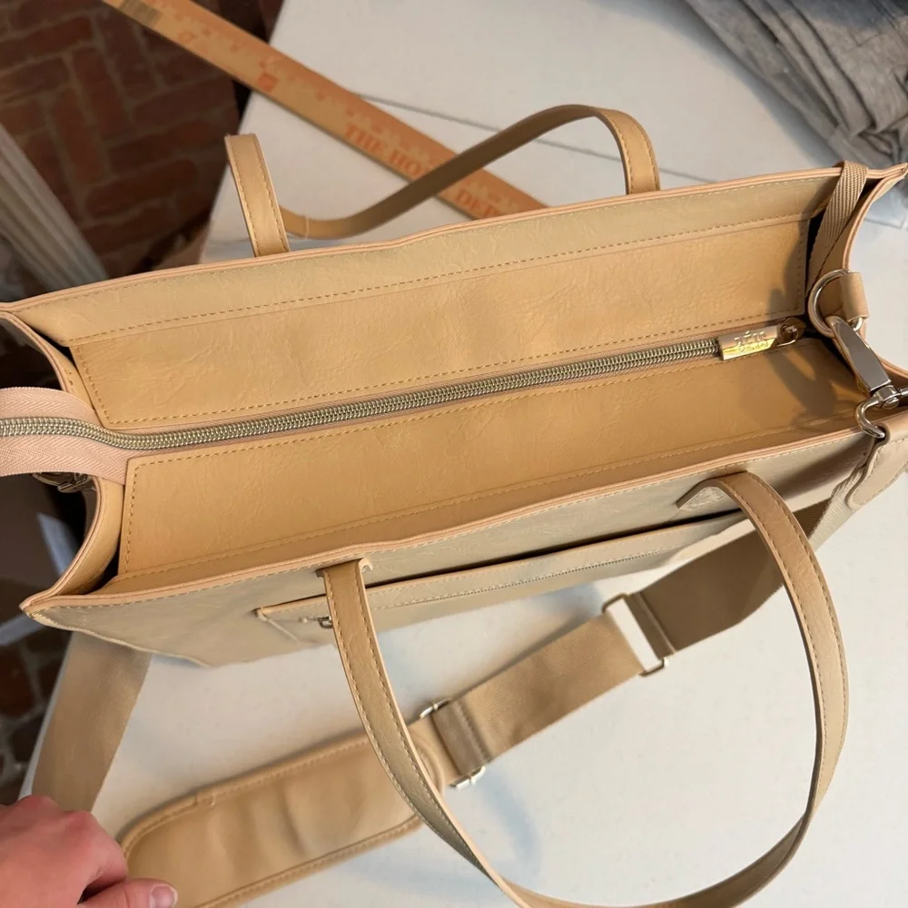 BEIS The Mini Work Tote Beige‎ travel commute office school nwt